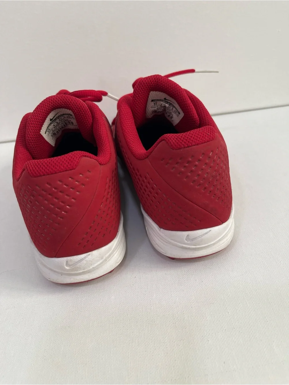Nike Kids Red and White Vapor Keystone Youth Sneakers